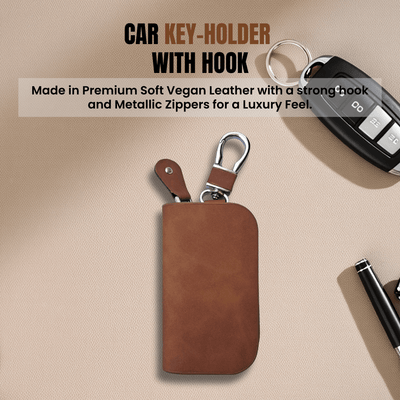 PremiumLeatherSmartKeyPouchwithZipper_KeychainClip-0