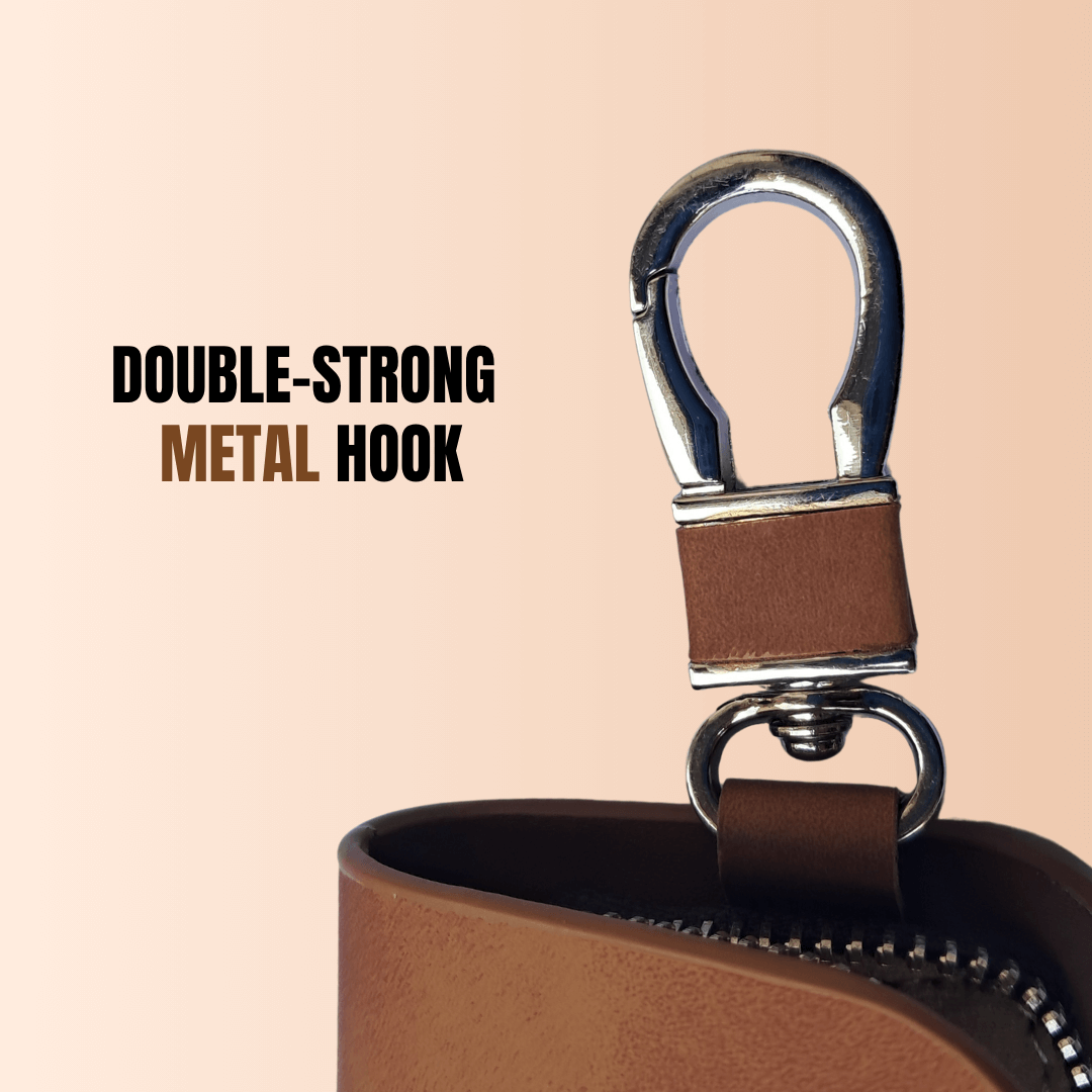 PremiumLeatherSmartKeyPouchwithZipper_KeychainClip-1