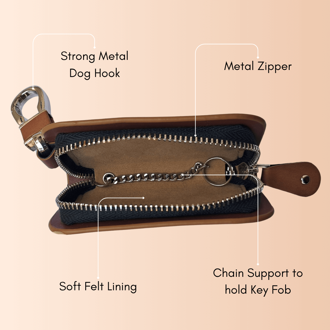 PremiumLeatherSmartKeyPouchwithZipper_KeychainClip-2