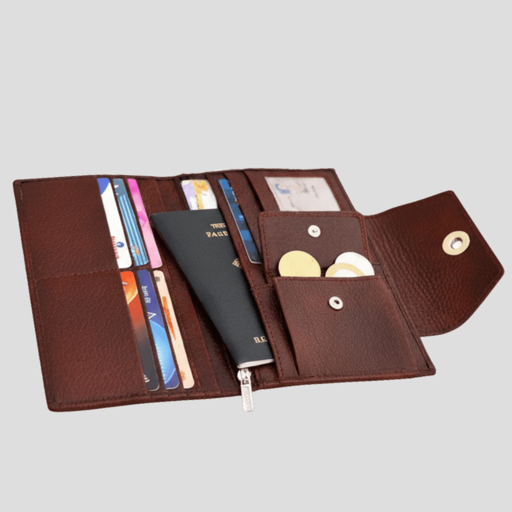 The Quest Vitara Premium Leather Travel Long Wallet for WOMEN and MEN (18x10x4 cm)
