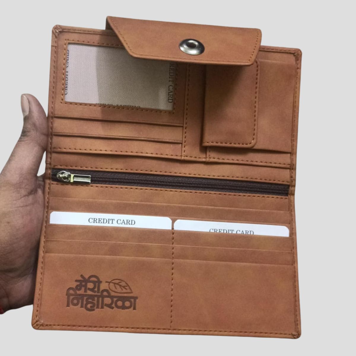Meri Niharika Premium Leather Travel Long Wallet for WOMEN and MEN (18x10x4 cm)