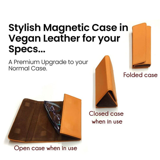 Quest Collapsible Magnetic Spectacle Case – Premium Eyewear Holder in Vegan Leather