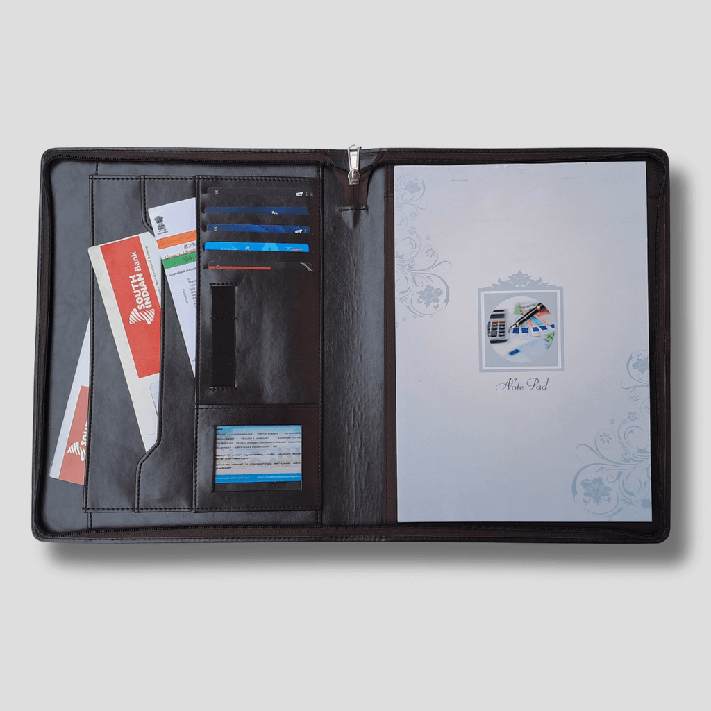 Multiple Folder File A4 Zipper Portfolio | Executive Padfolio | Document Organizer – Arte Quest