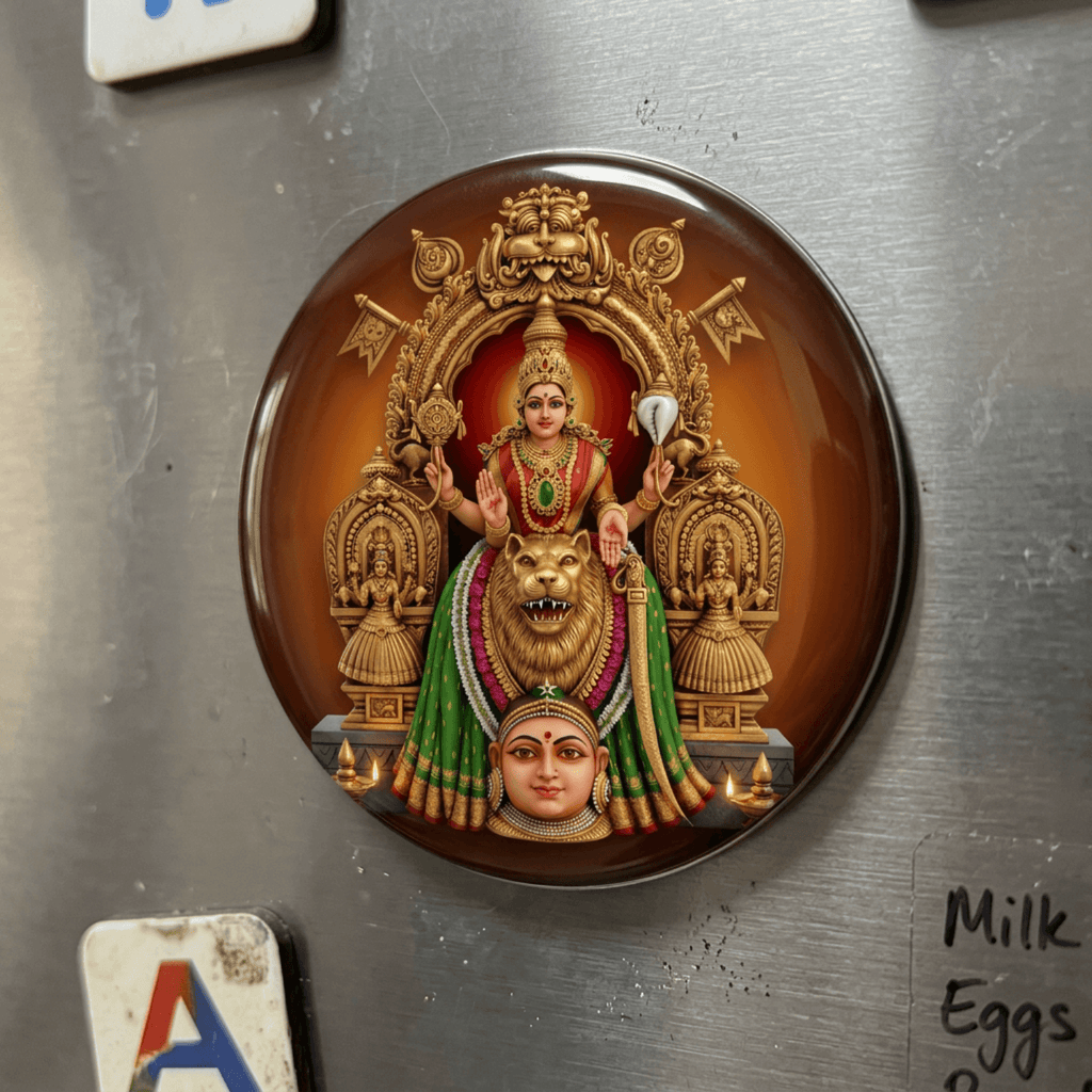 mookambika-devi-fridge-magnet-handcrafted-multicolour-glossy-metal-70mm-1_7970585b-2991-445f-9dd0-7ce5445317de