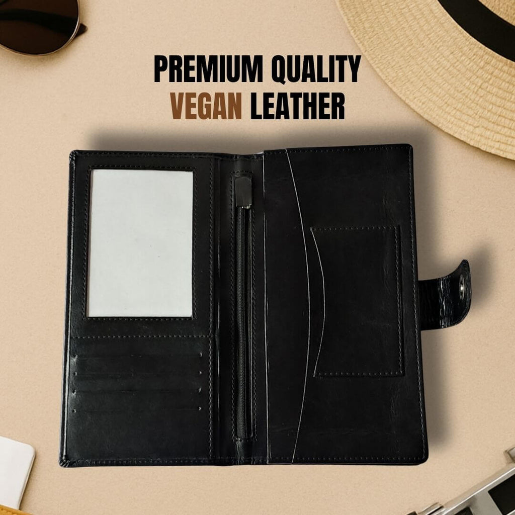 The Quest Passport Holder – Slim Travel Organizer with Multiple Slots in Vegan Leather