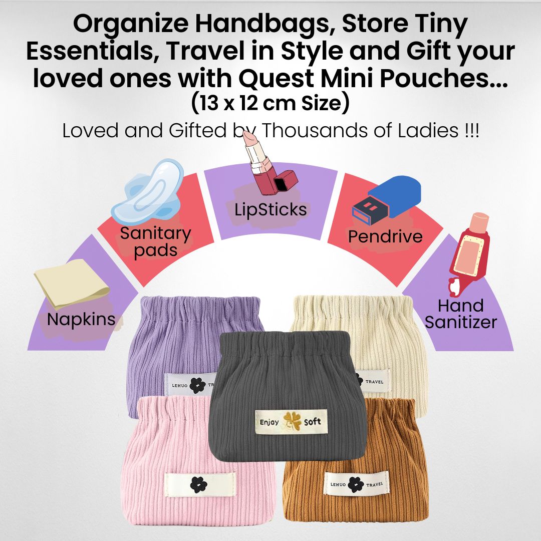 Quest Mini Storage Corduroy Pouches C (13x12 cm)