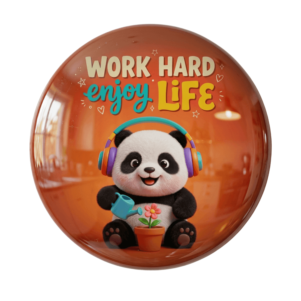 Inspirational Quote Fridge Magnet (Work Hard Enjoy Life Design)